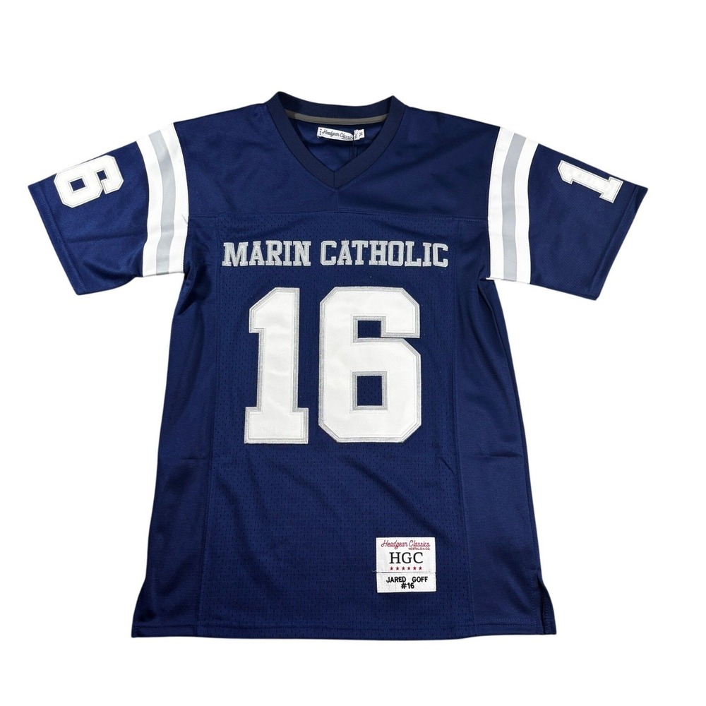 Headgear Classics Jared Goff Marin Catholic High School Jersey Blue Size M NWT